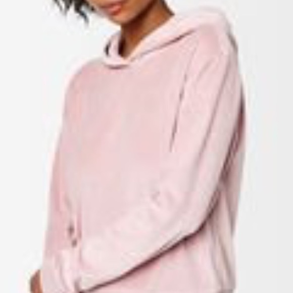 LA Hearts | Cropped Pink Velour  Hoodie EUC - Picture 2 of 8